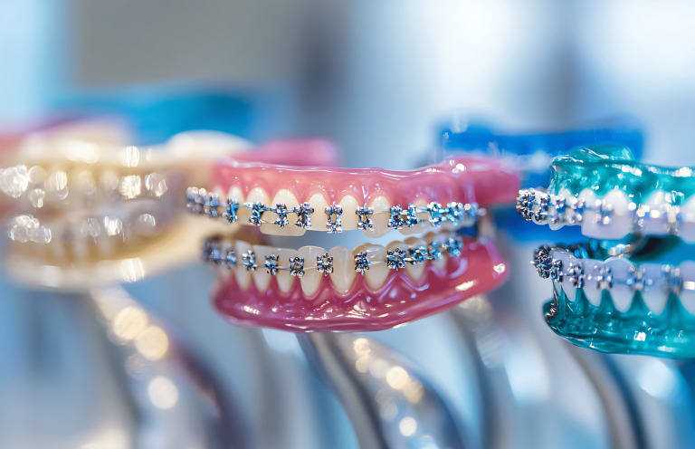 Dental models with braces