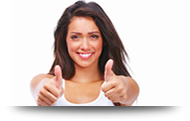 Happy young girl showing thumbs up sign isolated on white backgr